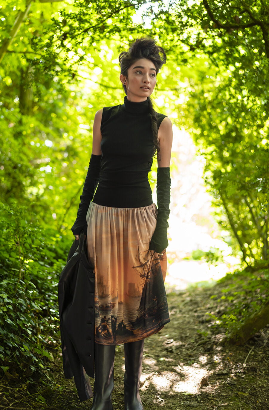 polyester skirt agn&egrave;s b. inspired by the Louvre